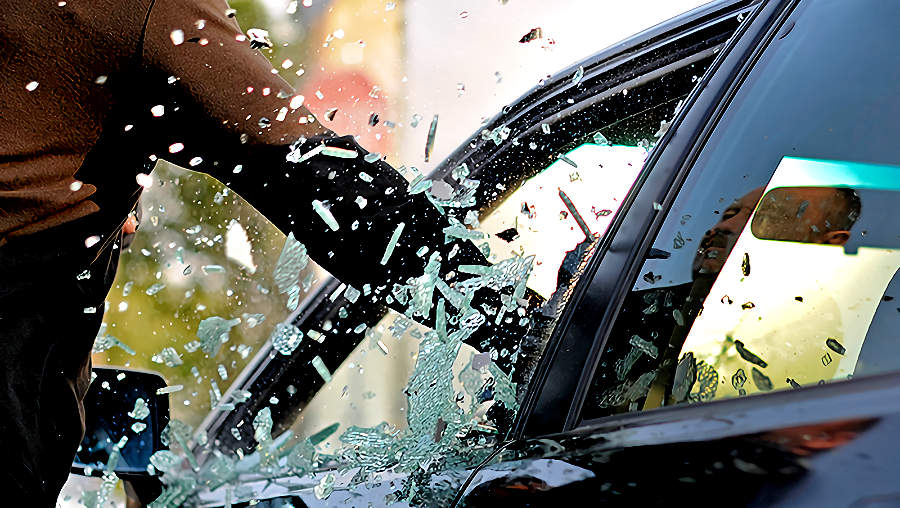 Kolik času si myslíte že zloděj potřebuje k tomu, aby rozbil sklo auto okénka a vybral obsah Vašeho vozu?